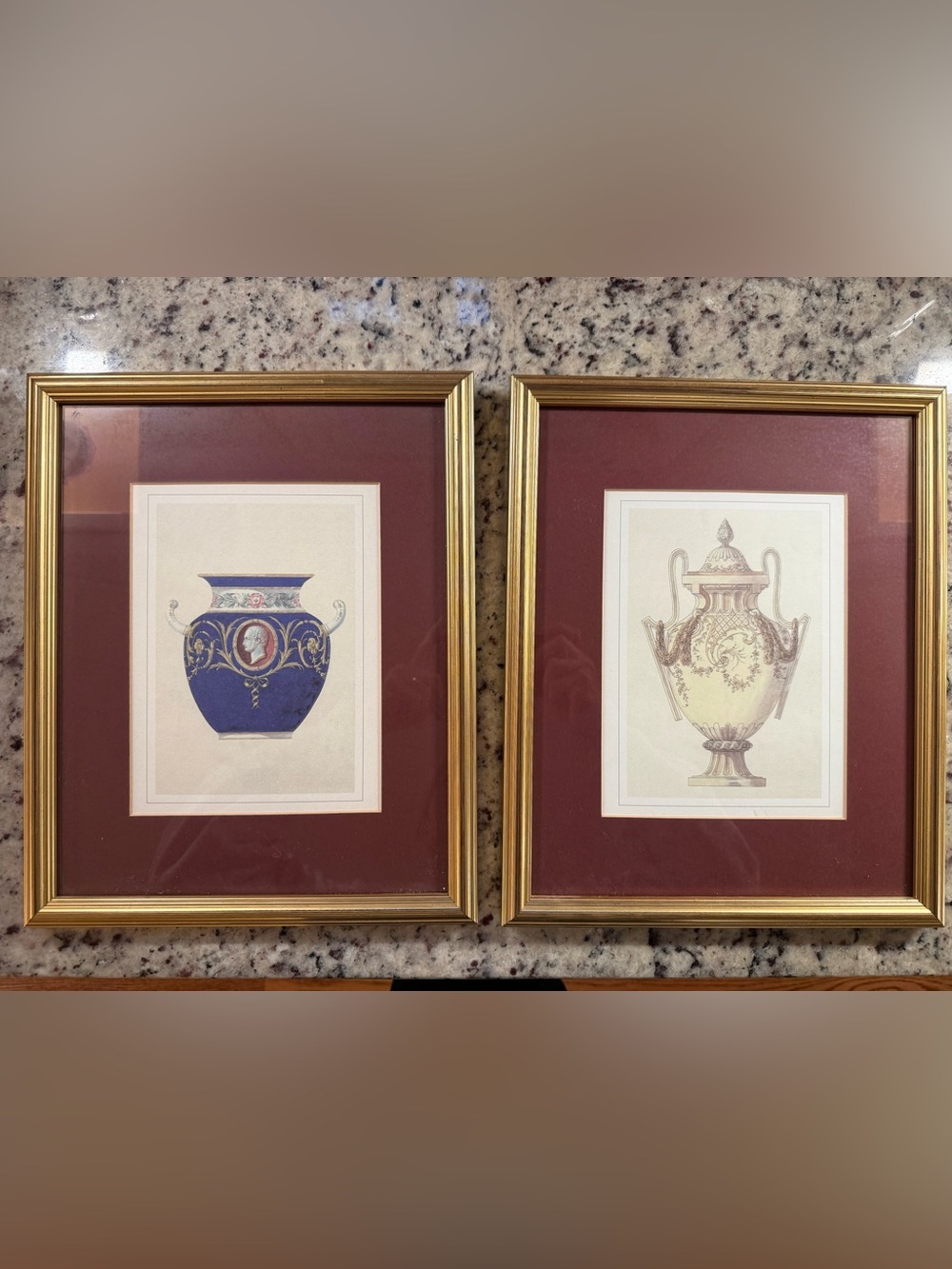 Vintage vase and urn framed prints